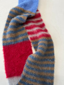 Brushed mohair stripe scarf