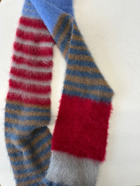 Brushed mohair stripe scarf