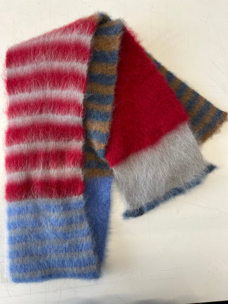 Brushed mohair stripe scarf