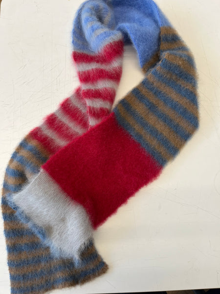 Brushed mohair stripe scarf