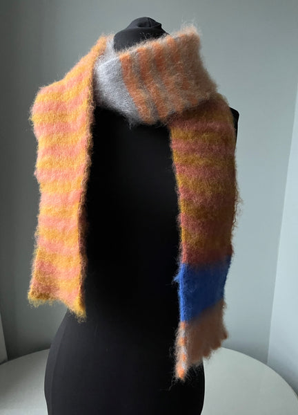 Mohair striped scarf