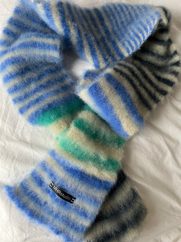 Brushed mohair stripe scarf