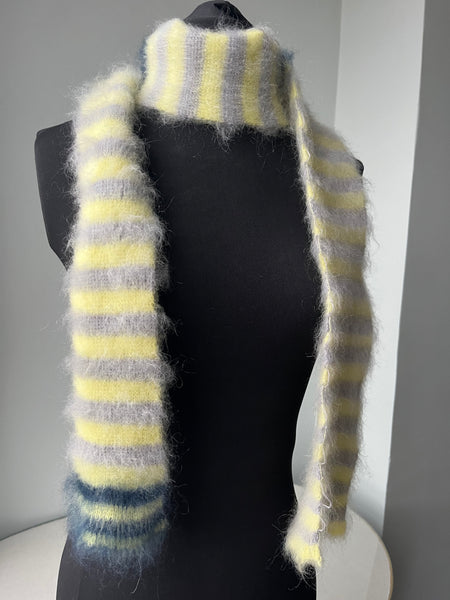 Skinny rib mohair scarf