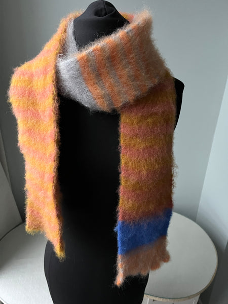 Mohair striped scarf