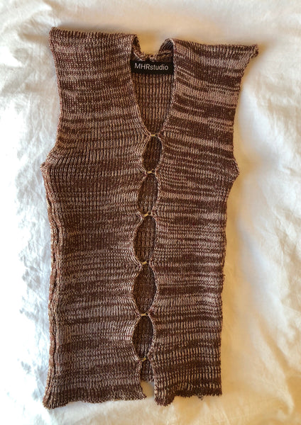 Ribbed Hook & Eye Vest