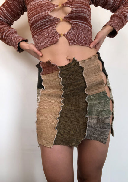 Hook & Eye Patchwork Mini Skirt